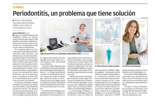 Asensio Odontología Avanzada explica todo sobre la periodontitis en el periódico Levante